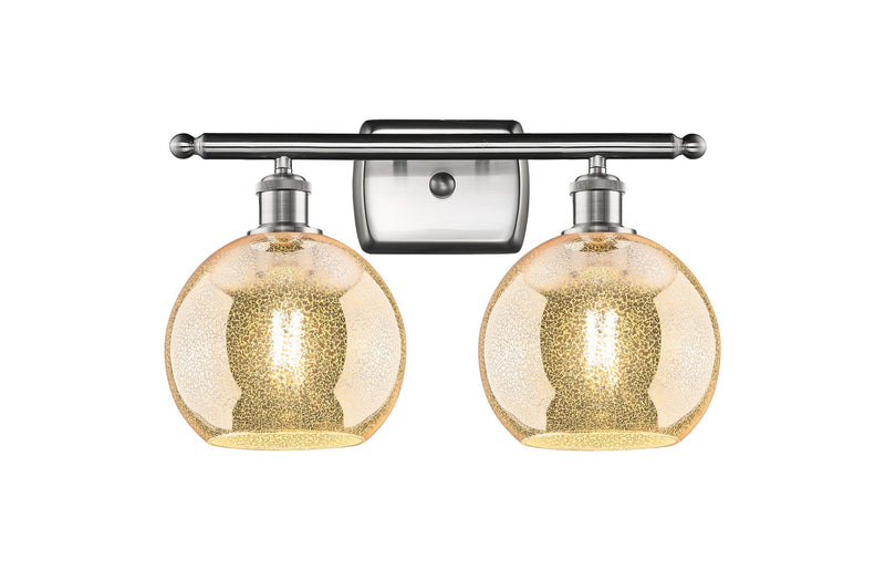 Innovations 516-2W-SN-G128-8 Two Light Bath Vanity, Brushed Satin Nickel