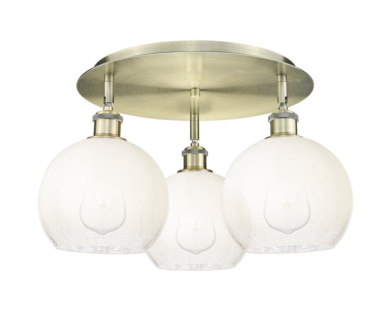 Innovations 516-3C-AB-G483-8OP Three Light Semi-Flush Mount, Antique Brass