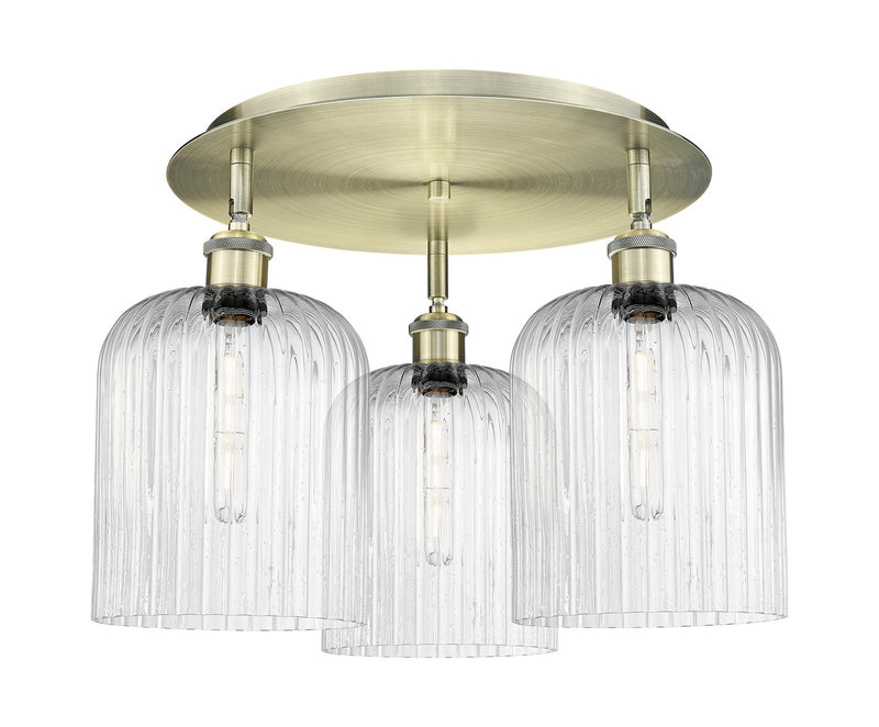 Innovations 516-3C-AB-G559-8SDY Three Light Semi-Flush Mount, Antique Brass