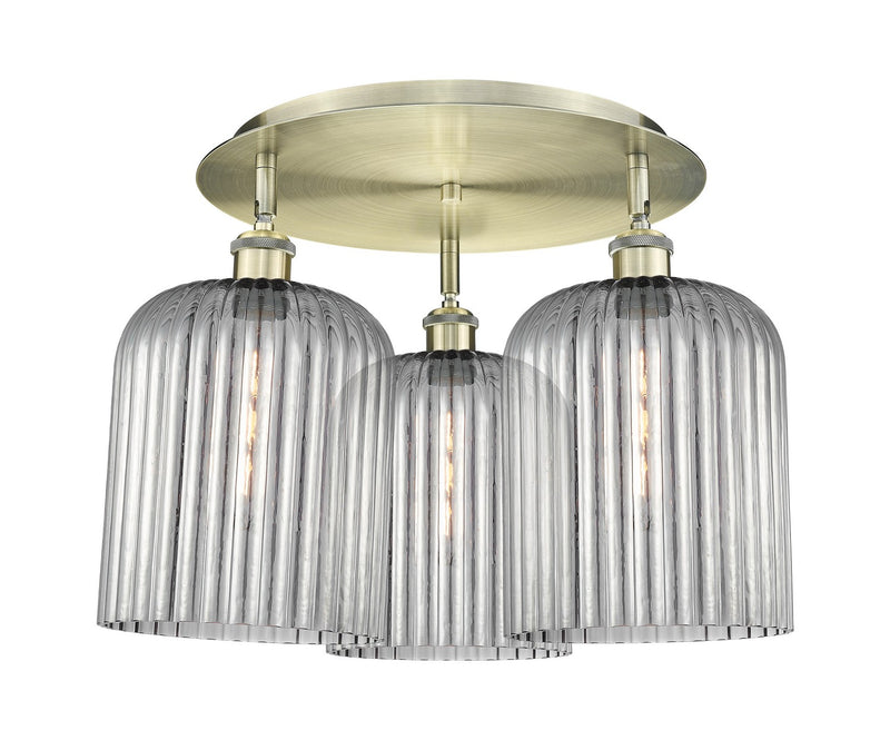 Innovations 516-3C-AB-G559-8SM Three Light Semi-Flush Mount, Antique Brass