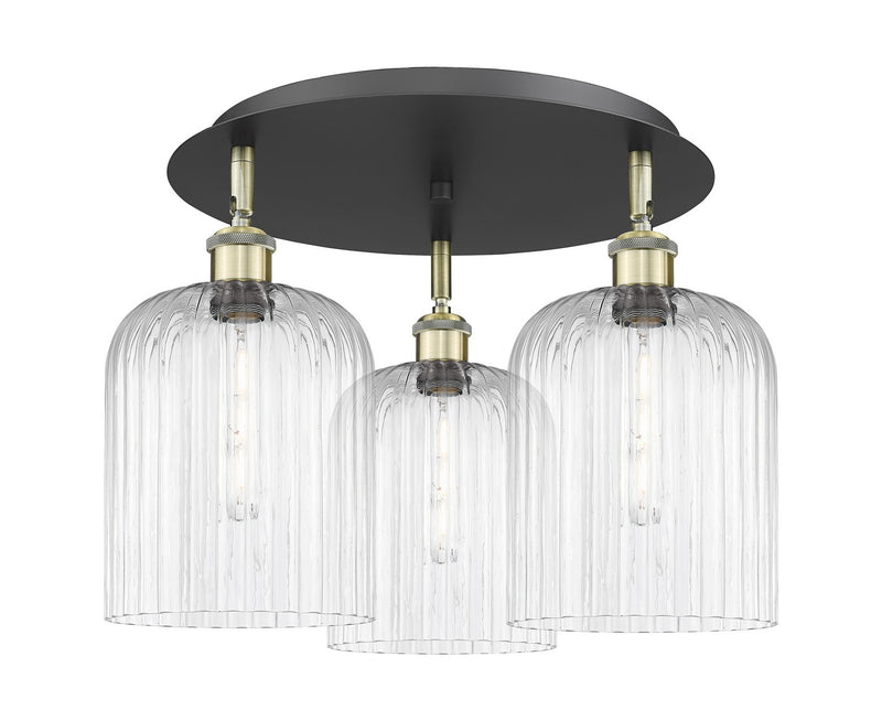 Innovations 516-3C-BAB-G559-8CL Three Light Semi-Flush Mount, Black Antique Brass