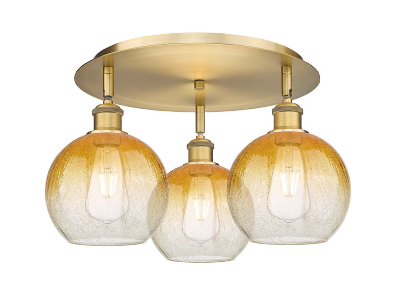 Innovations 516-3C-BB-G483-8AM Three Light Semi-Flush Mount, Brushed Brass