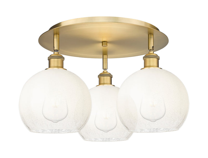 Innovations 516-3C-BB-G483-8OP Three Light Semi-Flush Mount, Brushed Brass