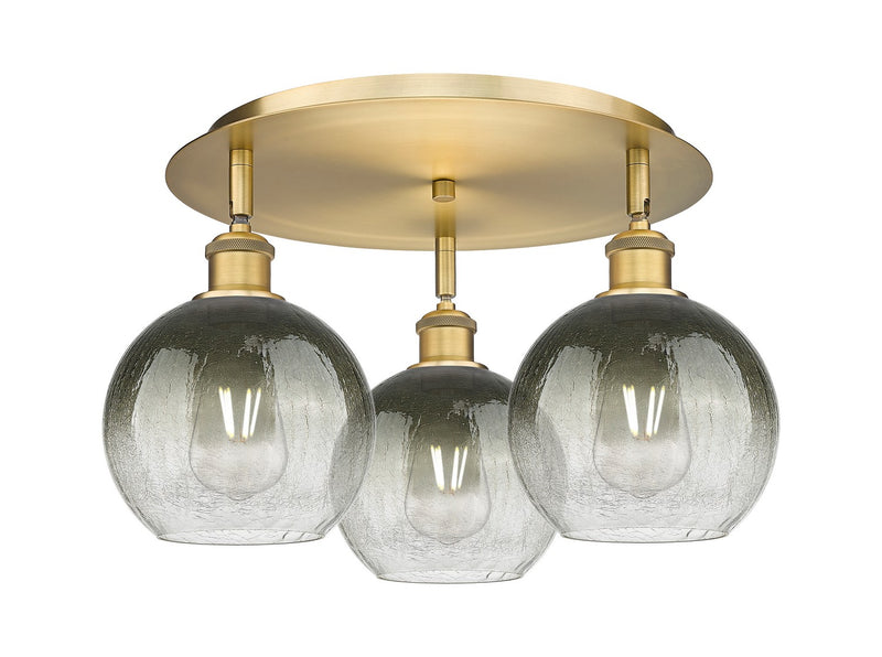 Innovations 516-3C-BB-G483-8SL Three Light Semi-Flush Mount, Brushed Brass