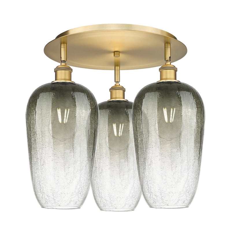 Innovations 516-3C-BB-G484-7SL Three Light Semi-Flush Mount, Brushed Brass