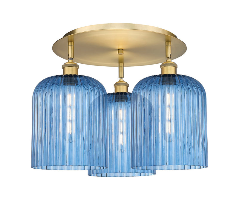 Innovations 516-3C-BB-G559-8BL Three Light Semi-Flush Mount, Brushed Brass