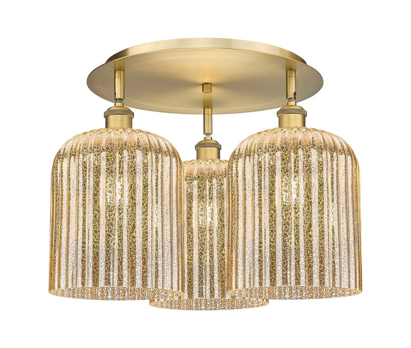 Innovations 516-3C-BB-G559-8ME Three Light Semi-Flush Mount, Brushed Brass