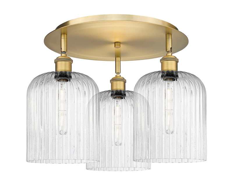 Innovations 516-3C-BB-G559-8SDY Three Light Semi-Flush Mount, Brushed Brass