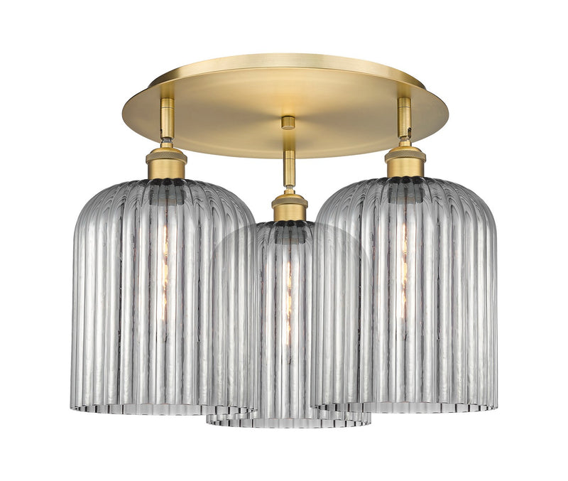 Innovations 516-3C-BB-G559-8SM Three Light Semi-Flush Mount, Brushed Brass