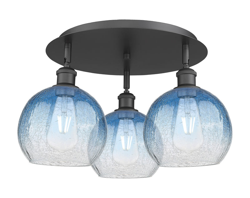 Innovations 516-3C-BK-G483-8SB Three Light Semi-Flush Mount, Matte Black