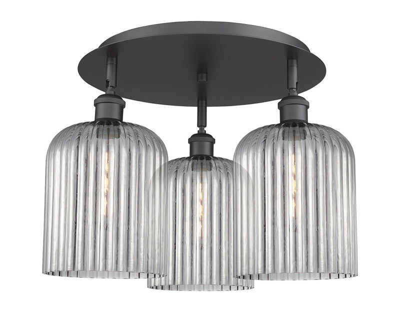 Innovations 516-3C-BK-G559-8SM Three Light Semi-Flush Mount, Matte Black