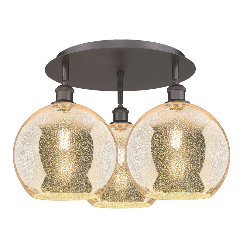 Innovations 516-3C-OB-G128-10 Three Light Semi-Flush Mount, Oil Rubbed Bronze