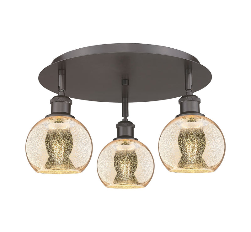 Innovations 516-3C-OB-G128-6 Three Light Semi-Flush Mount, Oil Rubbed Bronze