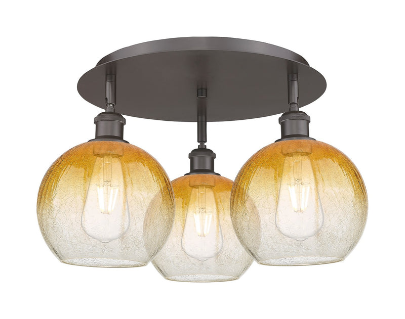 Innovations 516-3C-OB-G483-8AM Three Light Semi-Flush Mount, Oil Rubbed Bronze