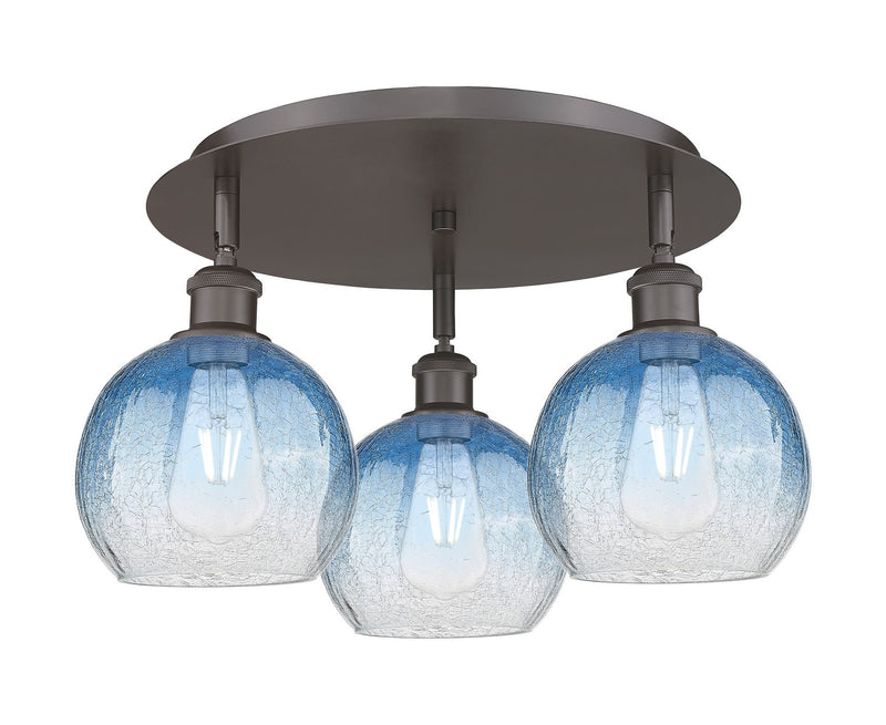 Innovations 516-3C-OB-G483-8SB Three Light Semi-Flush Mount, Oil Rubbed Bronze