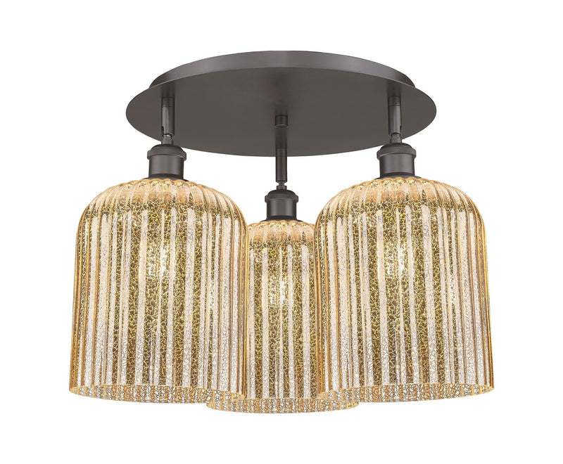 Innovations 516-3C-OB-G559-8ME Three Light Semi-Flush Mount, Oil Rubbed Bronze