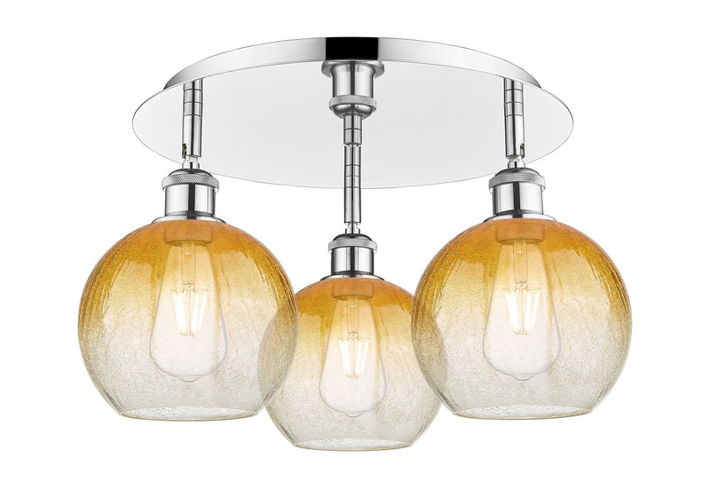 Innovations 516-3C-PC-G483-8AM Three Light Semi-Flush Mount, Polished Chrome