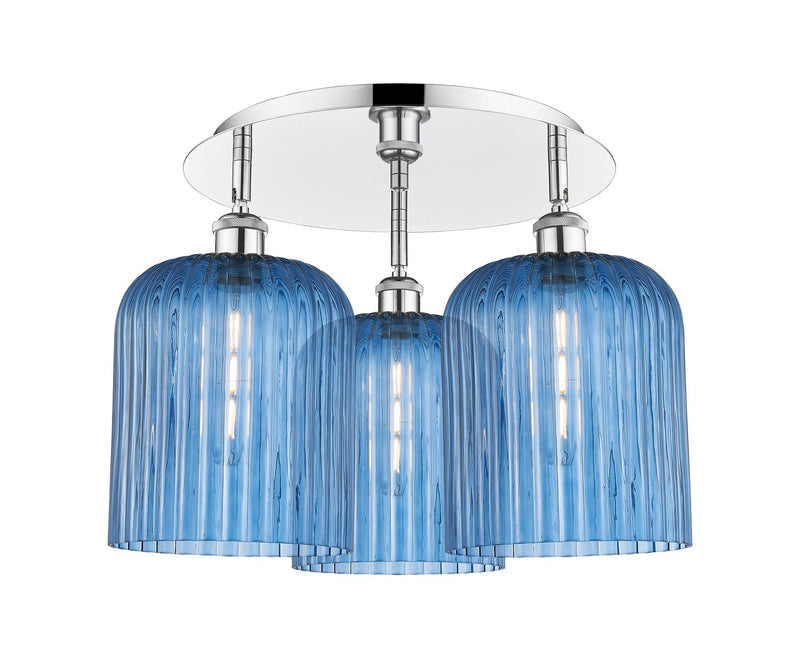Innovations 516-3C-PC-G559-8BL Three Light Semi-Flush Mount, Polished Chrome