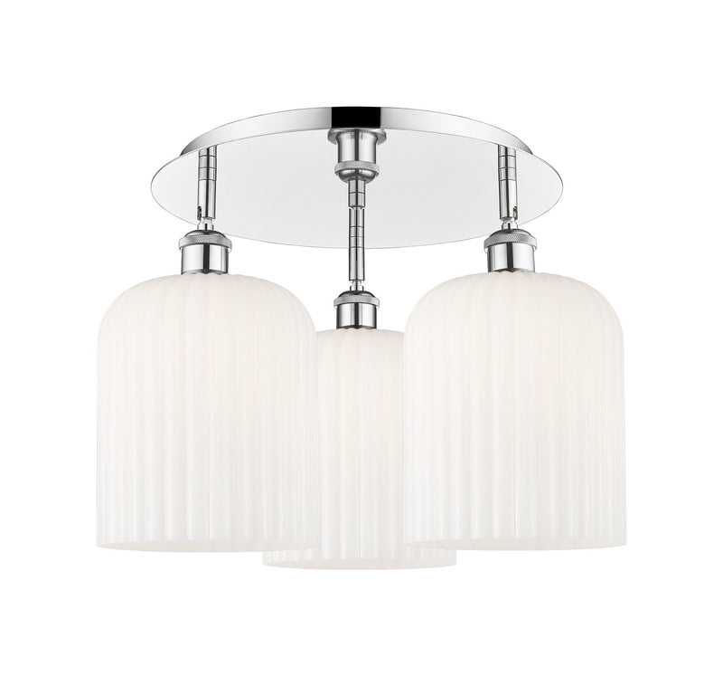 Innovations 516-3C-PC-G559-8GWH Three Light Semi-Flush Mount, Polished Chrome