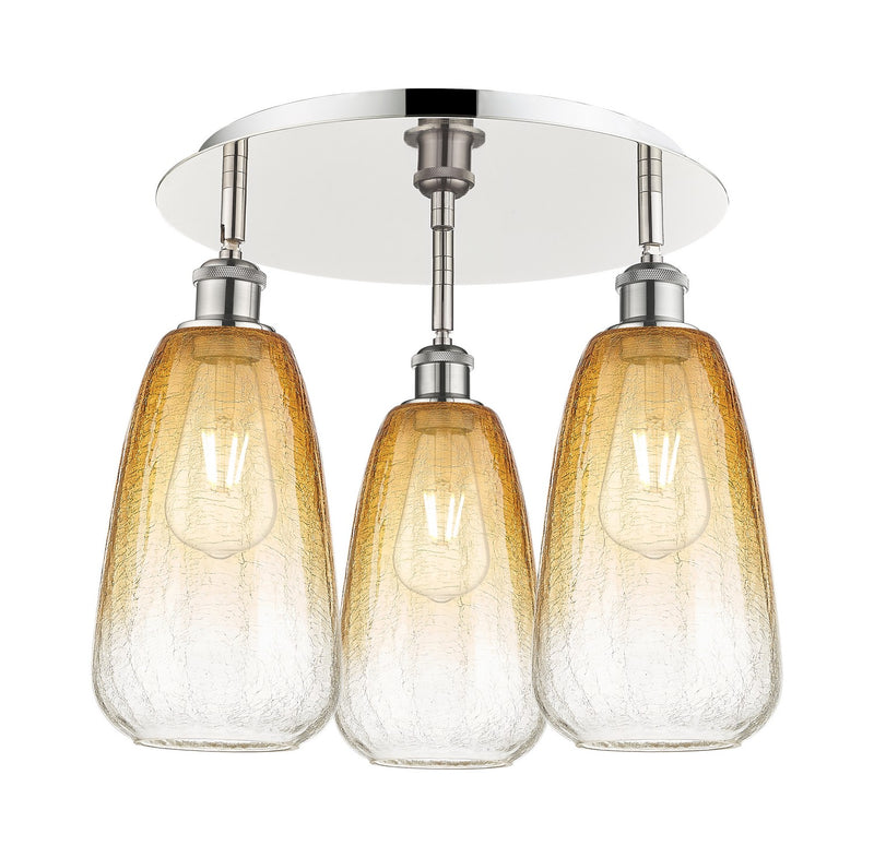 Innovations 516-3C-PN-G480-6AM Three Light Semi-Flush Mount, Polished Nickel