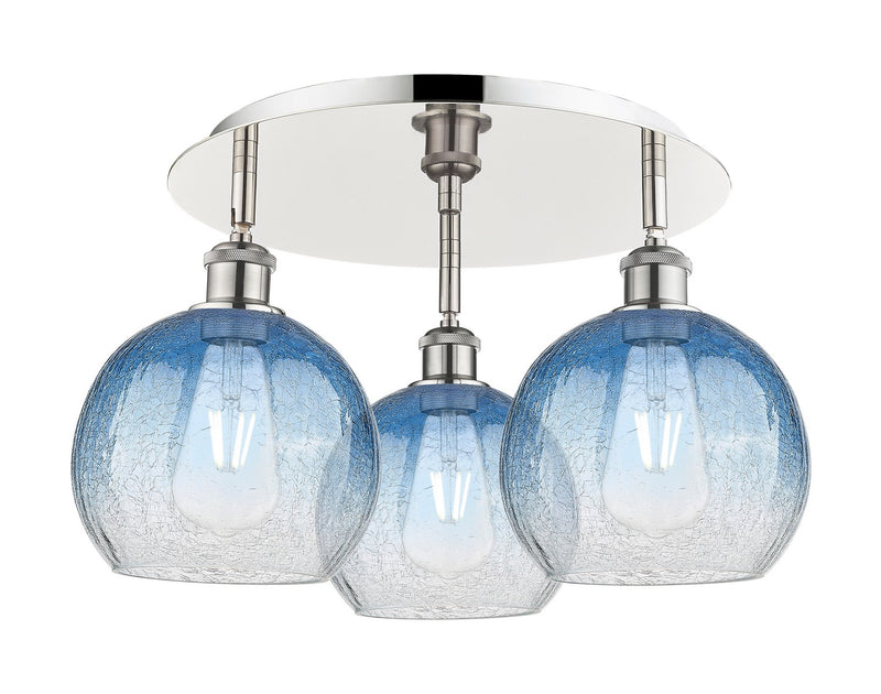 Innovations 516-3C-PN-G483-8SB Three Light Semi-Flush Mount, Polished Nickel