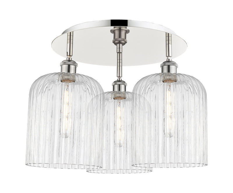Innovations 516-3C-PN-G559-8CL Three Light Semi-Flush Mount, Polished Nickel