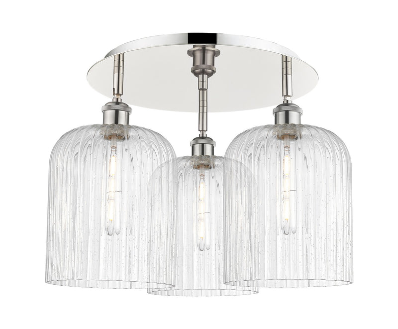 Innovations 516-3C-PN-G559-8SDY Three Light Semi-Flush Mount, Polished Nickel