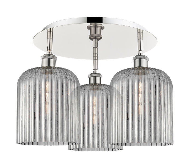 Innovations 516-3C-PN-G559-8SM Three Light Semi-Flush Mount, Polished Nickel