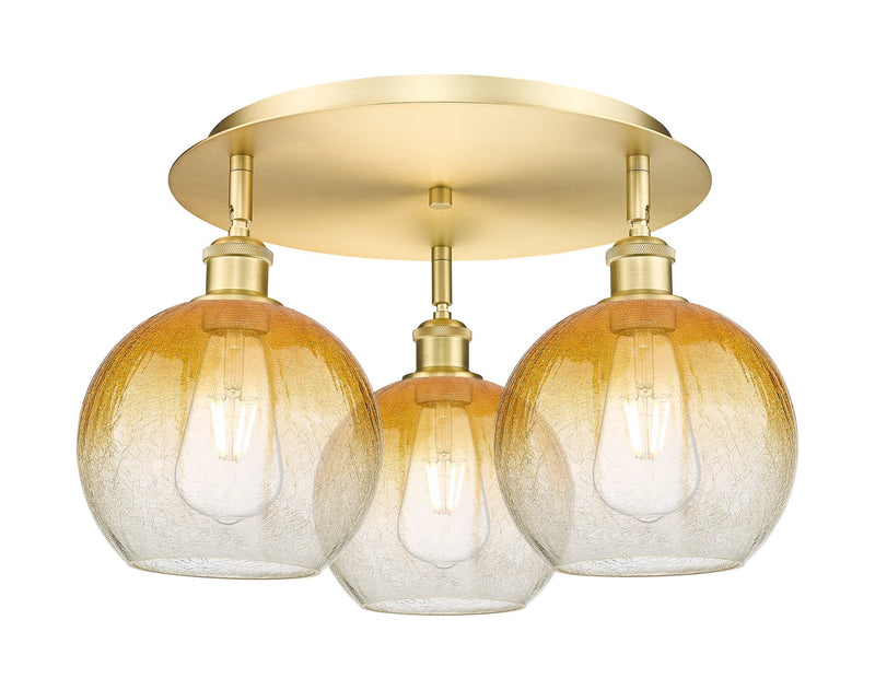 Innovations 516-3C-SG-G483-8AM Three Light Semi-Flush Mount, Satin Gold