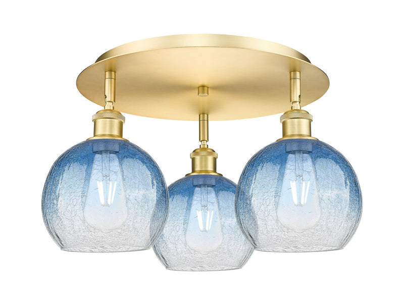 Innovations 516-3C-SG-G483-8SB Three Light Semi-Flush Mount, Satin Gold