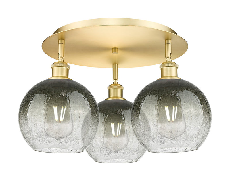 Innovations 516-3C-SG-G483-8SL Three Light Semi-Flush Mount, Satin Gold