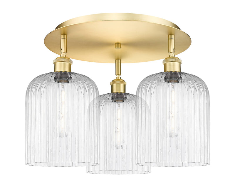 Innovations 516-3C-SG-G559-8CL Three Light Semi-Flush Mount, Satin Gold