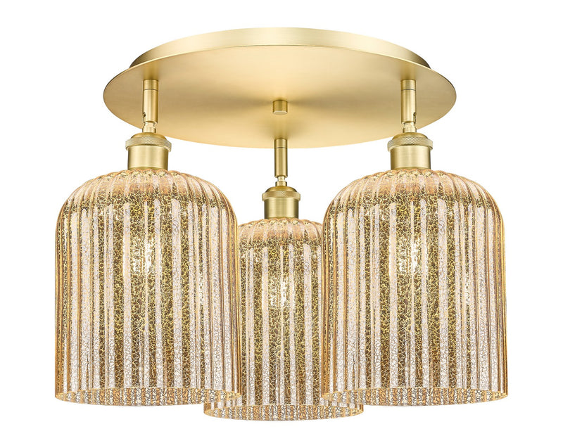 Innovations 516-3C-SG-G559-8ME Three Light Semi-Flush Mount, Satin Gold