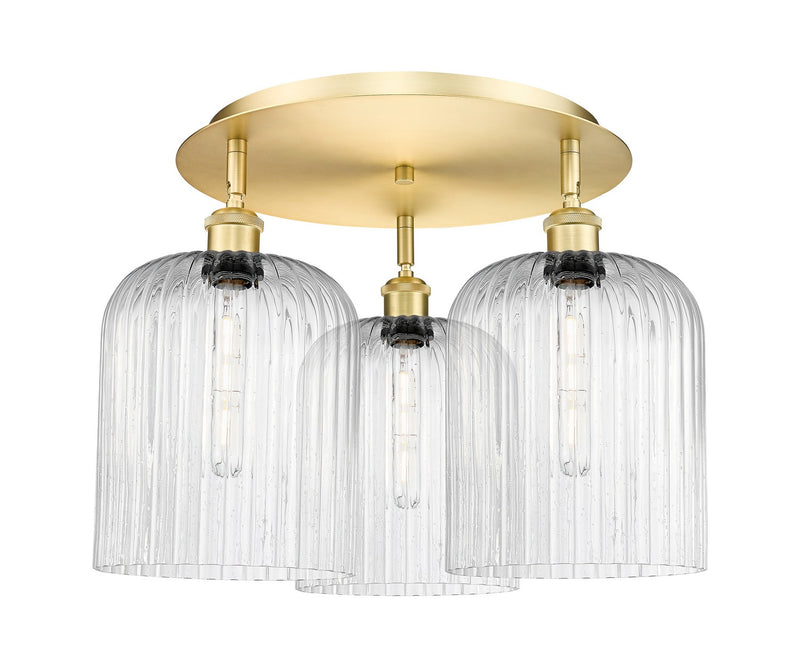 Innovations 516-3C-SG-G559-8SDY Three Light Semi-Flush Mount, Satin Gold
