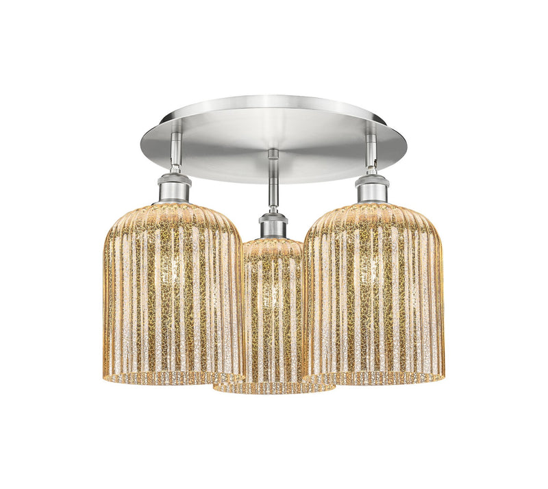 Innovations 516-3C-SN-G559-8ME Three Light Semi-Flush Mount, Satin Nickel