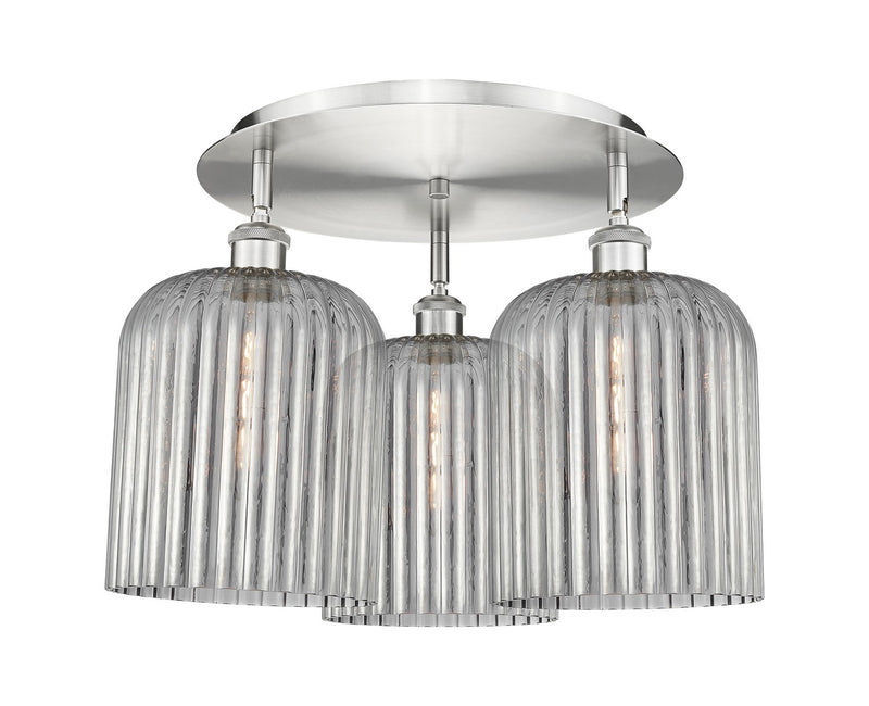 Innovations 516-3C-SN-G559-8SM Three Light Semi-Flush Mount, Satin Nickel