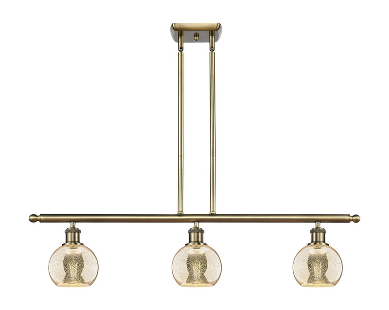 Innovations 516-3I-AB-G128-6 Three Light Island Pendant, Antique Brass