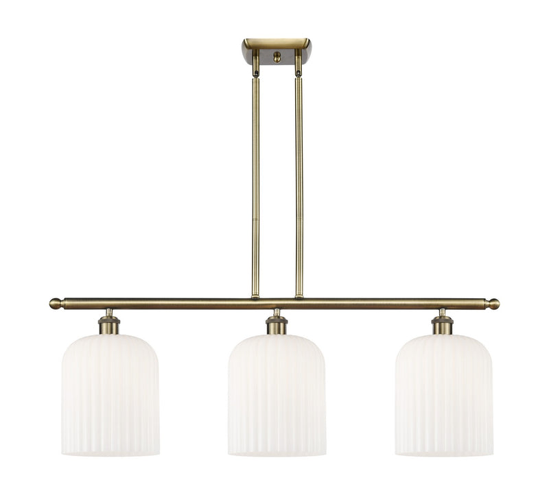 Innovations 516-3I-AB-G559-8GWH Three Light Island Pendant, Antique Brass