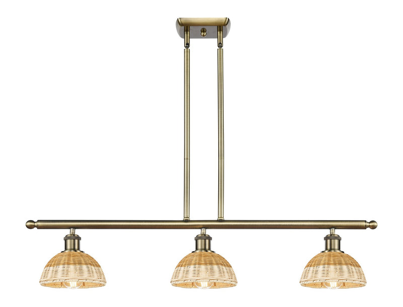 Innovations 516-3I-AB-NBD2-75-NAT Three Light Island Pendant, Antique Brass