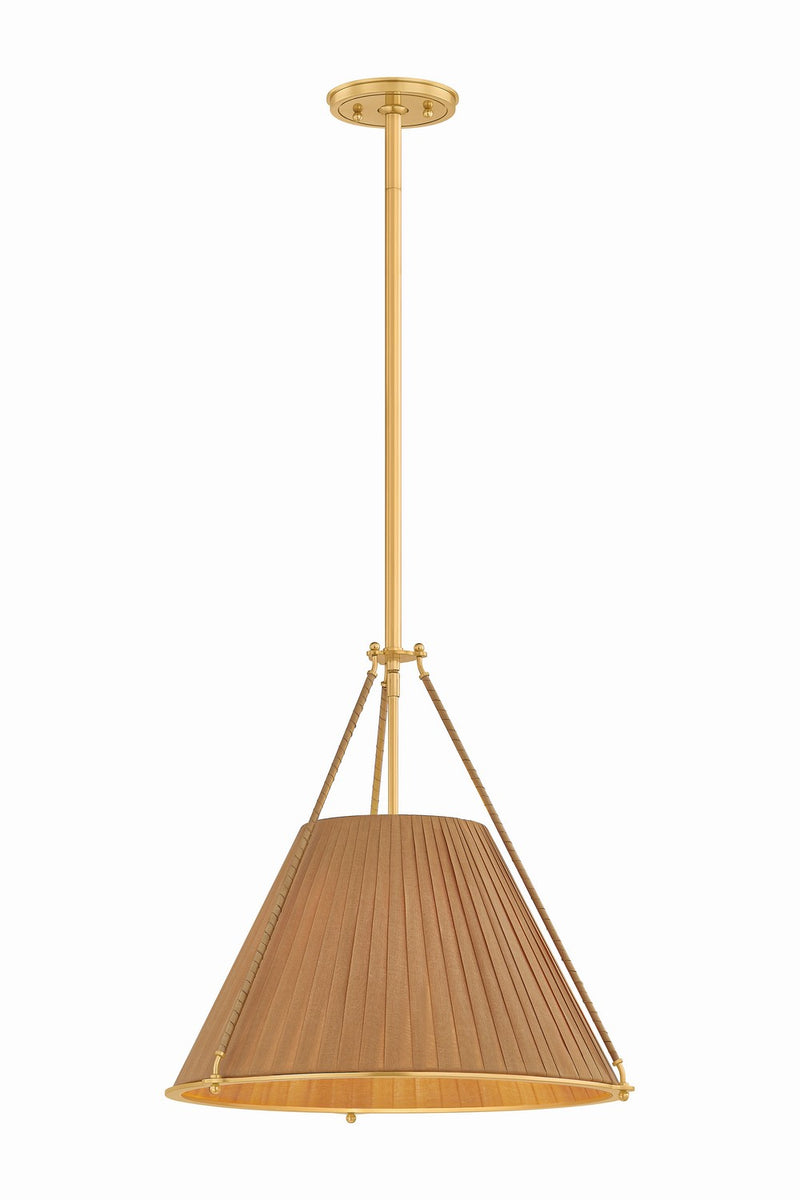 Hudson Valley 1143-AGB Three Light Pendant, Aged Brass
