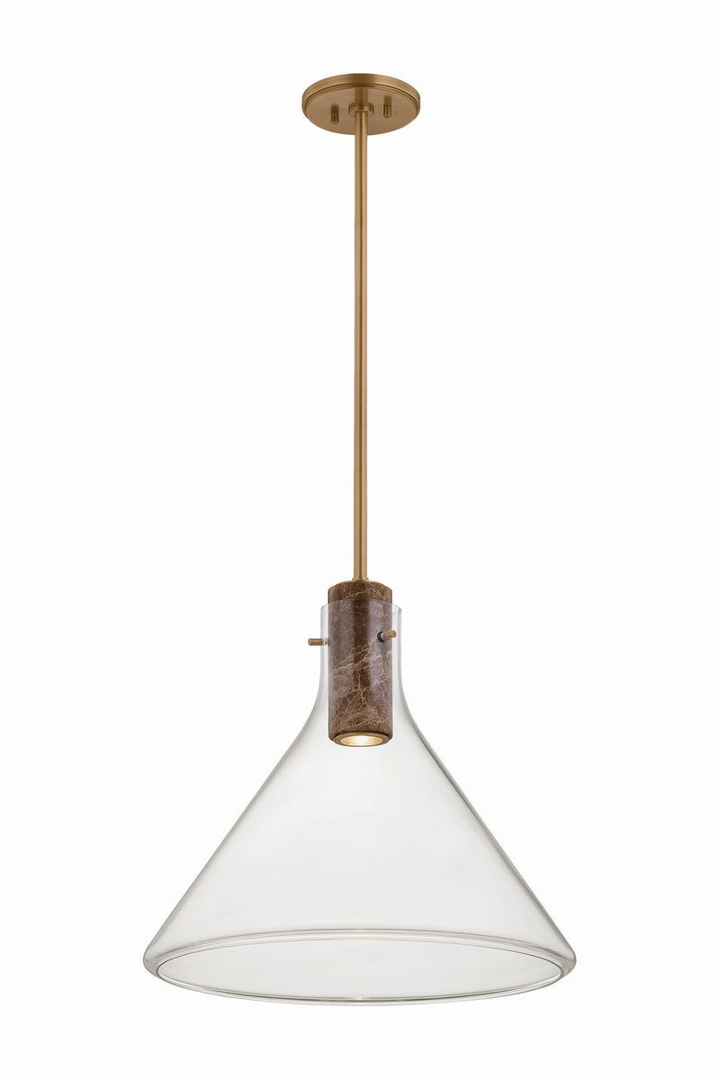 Hudson Valley 1619-PBR One Light Pendant, Patina Brass