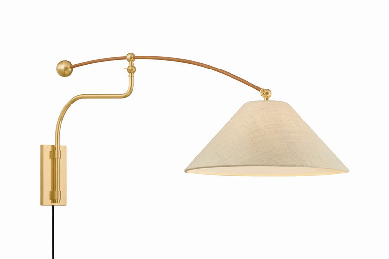 Hudson Valley 2351-AGB One Light Wall Sconce, Aged Brass