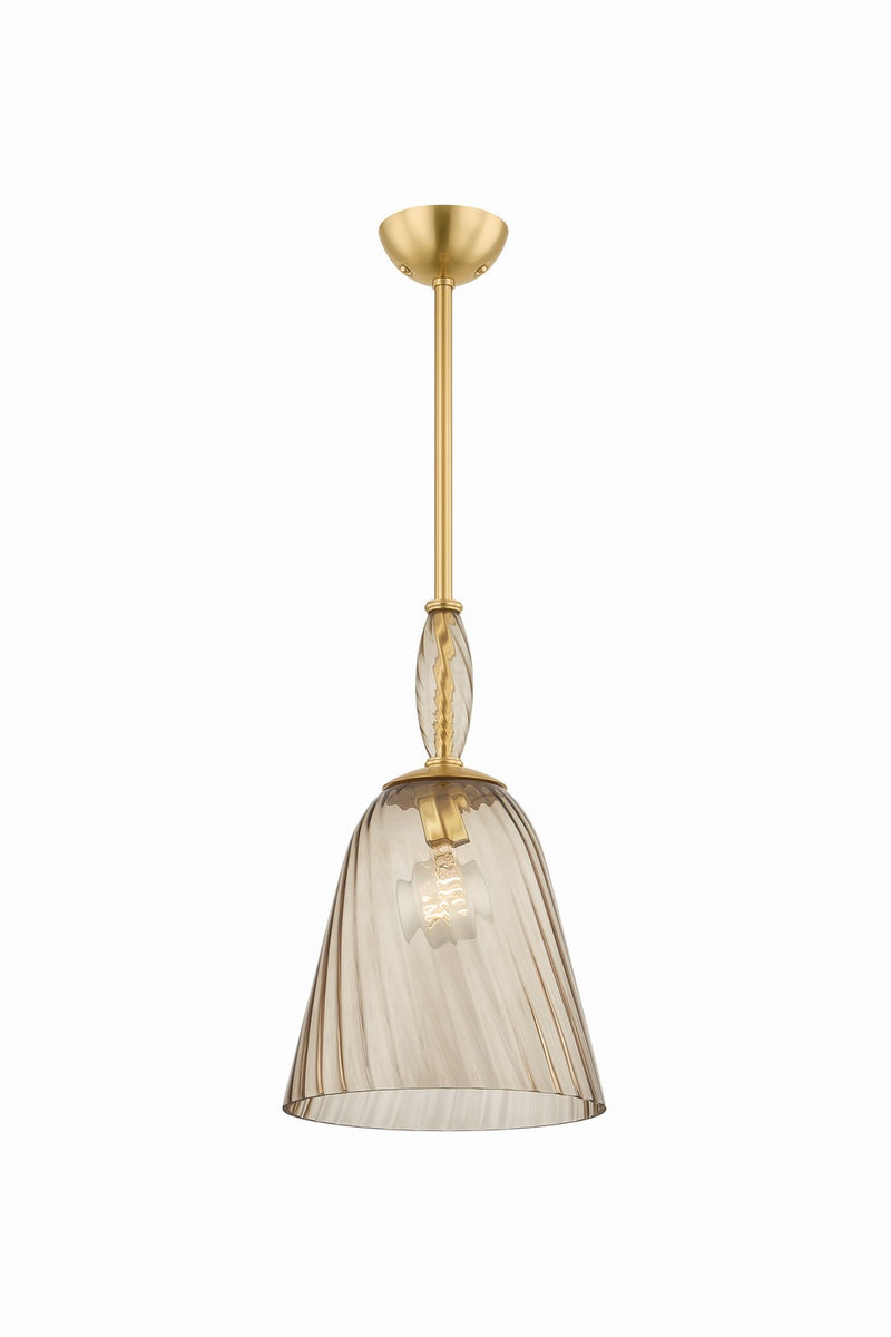 Hudson Valley 2413-AGB One Light Pendant, Aged Brass