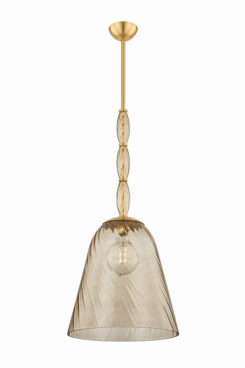 Hudson Valley 2417-AGB One Light Pendant, Aged Brass