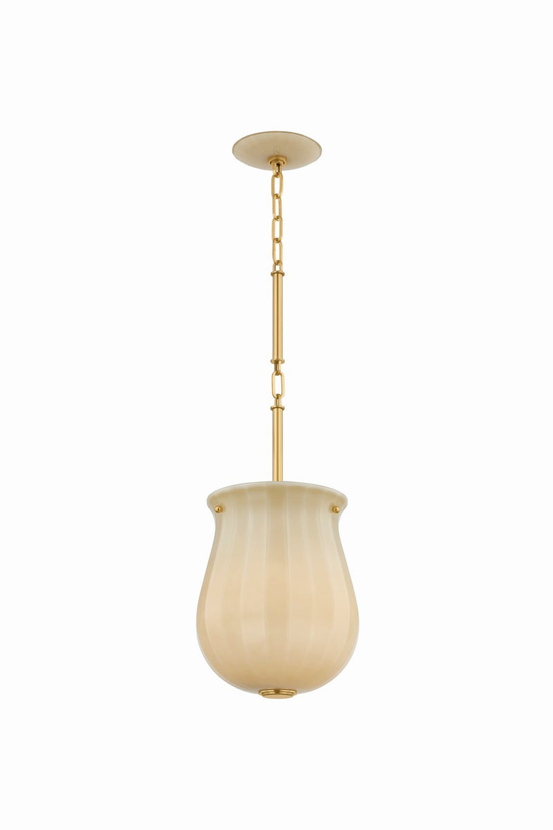 Hudson Valley 3109-AGB One Light Pendant, Aged Brass