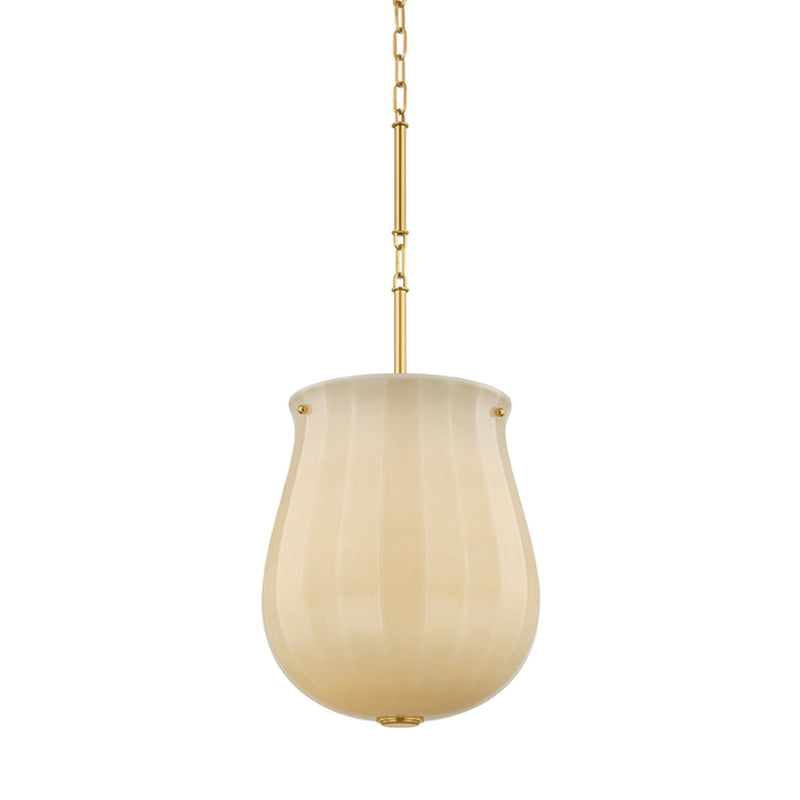 Hudson Valley 3113-AGB One Light Pendant, Aged Brass