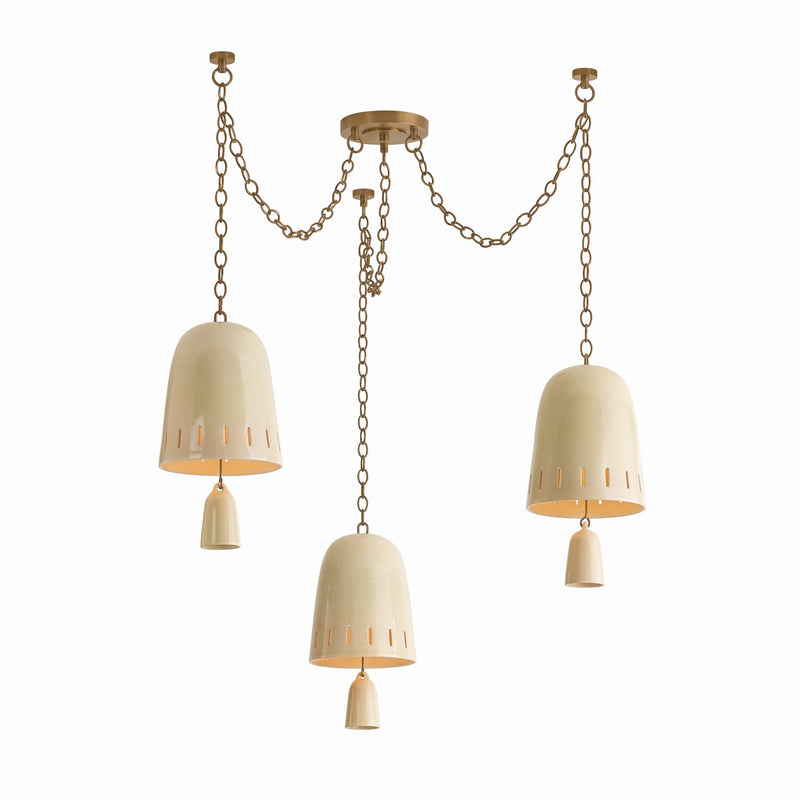 Hudson Valley 3635-PBR/CIC Three Light Chandelier, Patina Brass