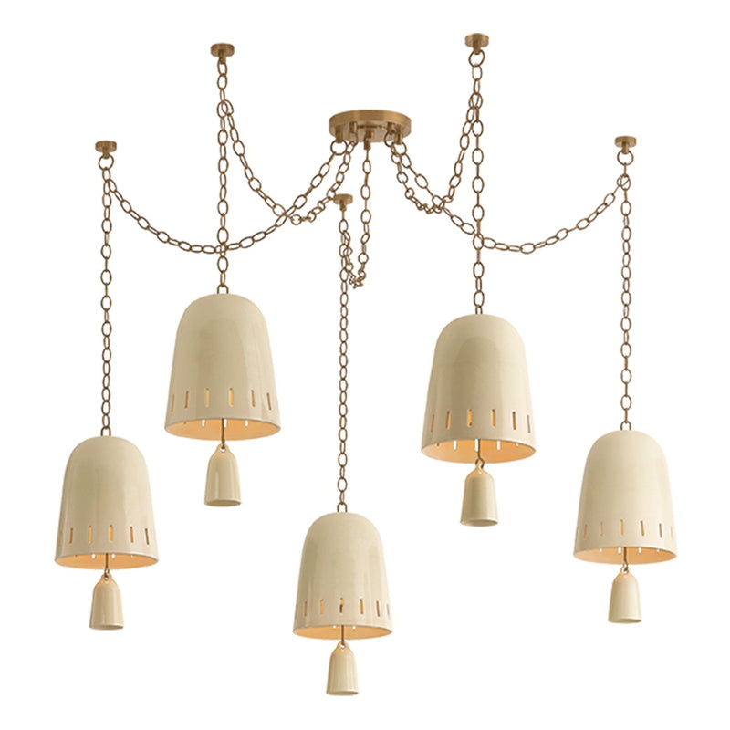 Hudson Valley 3650-PBR/CIC Five Light Chandelier, Patina Brass