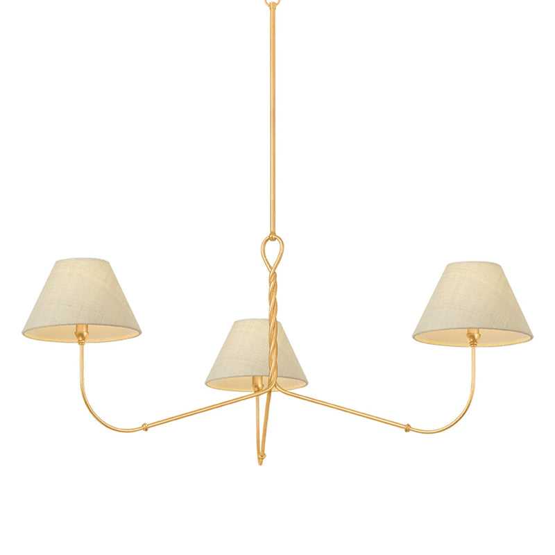 Hudson Valley 4548-VGL Three Light Chandelier, Vintage Gold Leaf