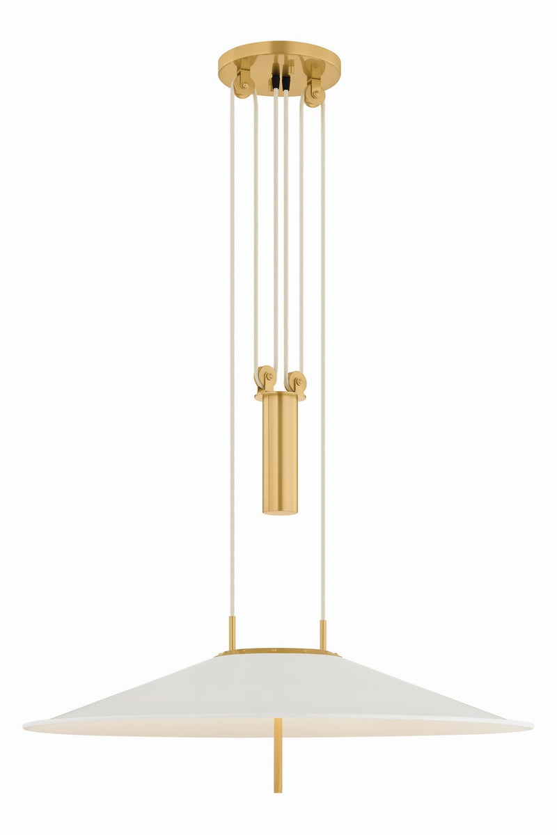 Hudson Valley 4751-AGB/SWH LED Pendant, Aged Brass